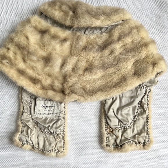 Siberian Fur Store Natural Blue Grey Mink Stole or Collar Azurene Hong Kong Vtg - Picture 2 of 5